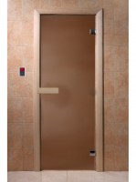 Дверь "Бронза матовая" (8мм, 2 пет, кор. осина) 185х60