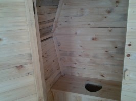 Туалет садовый "ДОМИК" из натурального дерева (Хвоя), 290х165х165 / Собранный / Некрашеный 