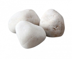 Камень Кварц белый княжеский шлифованный, ведро 10 кг