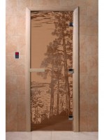 Дверь "Рассвет бронза матовая" (8мм, 3 пет., корлиств) 190х70