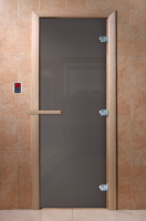 Дверь "Сумерки" графит (8 мм, 3 пет, кор. осина) 190х70